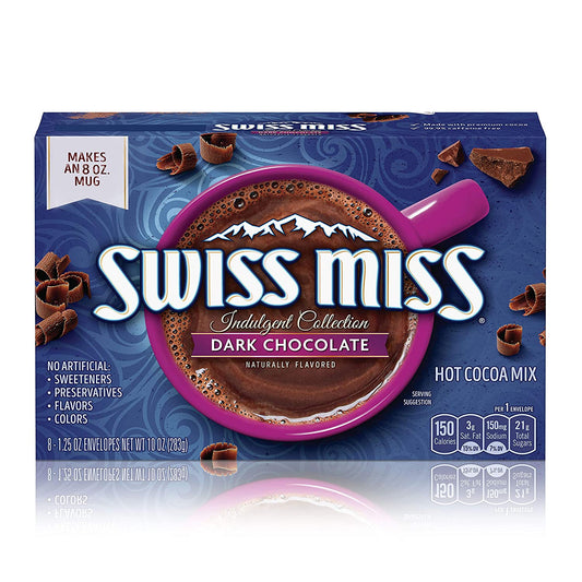 Swiss Miss Indulgent Collection Dark Chocolate Hot Cocoa Mix, 8-Count 10 oz. (Pack of 12)