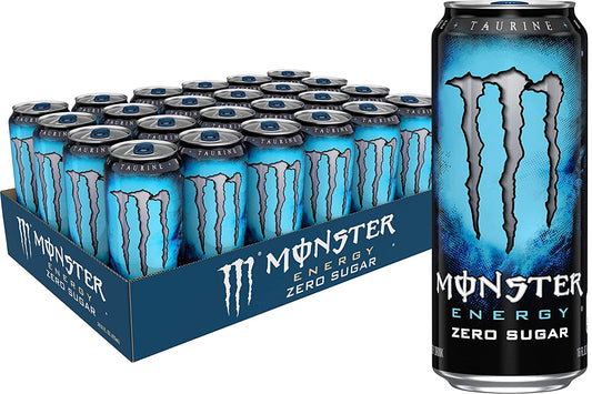 Monster Energy Zero Sugar, Low Calorie Energy Drink, 16 Ounce (Pack of 24)