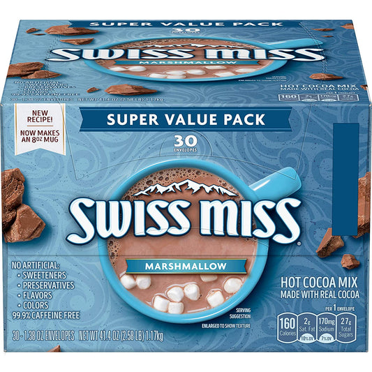 Swiss Miss Marshmallow Hot Cocoa Mix, 1.38 Ounce Envelopes, Count of 30, Pack of 1