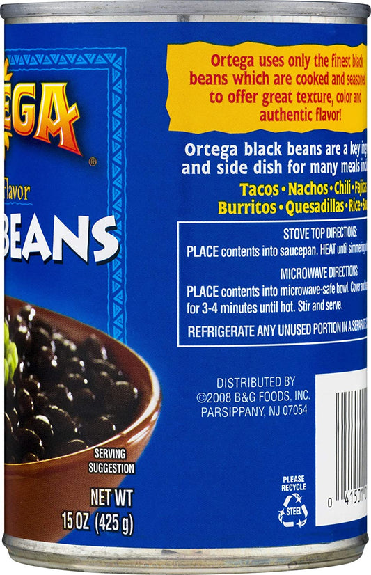 Ortega Black Beans, Original Flavor, 15 Ounce