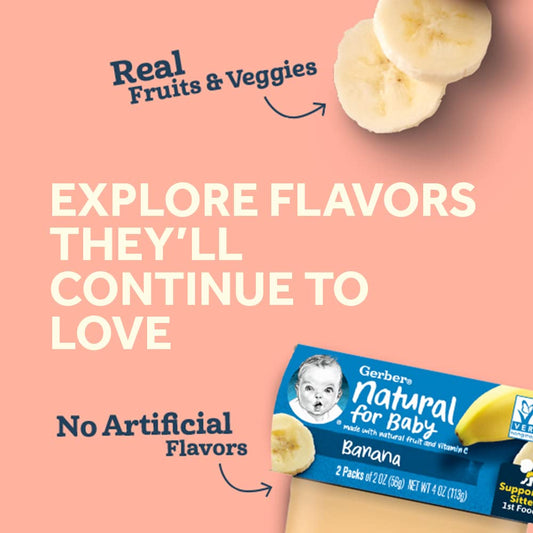 Gerber Baby Food 2nd Foods Variety Pack, Fruit & Veggie Puree Favorites, 8 Ounce Tubs, 2-Pack (Pack of 16)