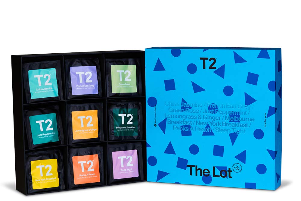 T2 Tea The Lot Gift Pack - 90 Individually Sealed Tea Bags of 9 Black ...