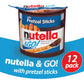 Nutella and Go Snack Packs, Chocolate Hazelnut Spread with Pretzel Sticks, Perfect Valentine's Day Gifts and Bulk Snacks for Kids' Lunch Boxes, 1.9 oz, Pack of 12