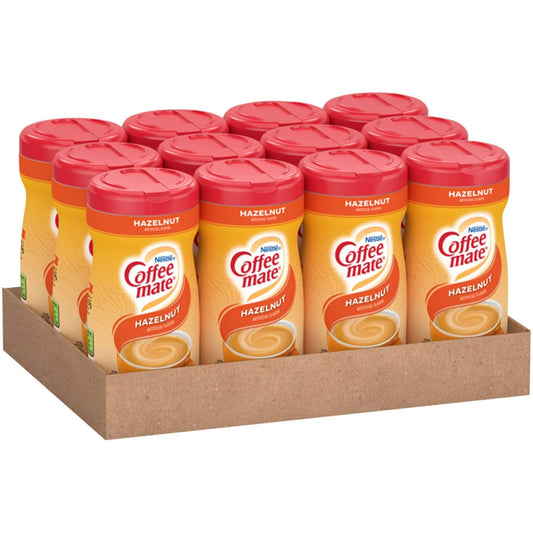 Nestle Coffee mate Coffee Creamer, Hazelnut, Non Dairy Powder Creamer, 15 Ounces (Pack of 12)