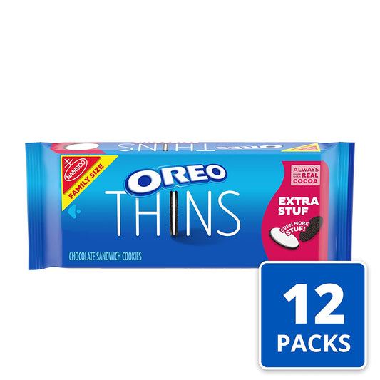OREO Thins Extra Stuf Chocolate Sandwich Cookies, Family Size, Valentine Cookies