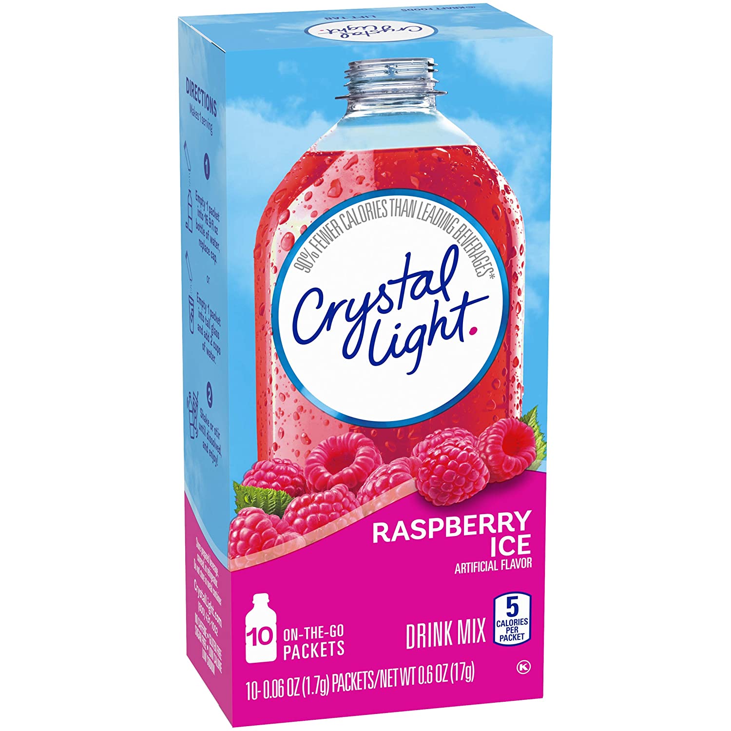 Crystal Light Sugar-Free Raspberry Ice On-The-Go Powdered Drink Mix 12 ...