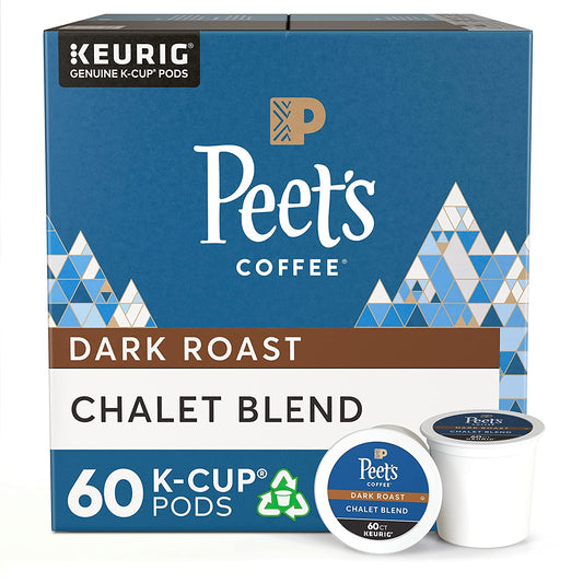 Peet's Coffee, Chalet Blend - Dark Roast Coffee - 60 K-Cup Pods for Keurig Brewers (1 Box of 60 K-Cup Pods)