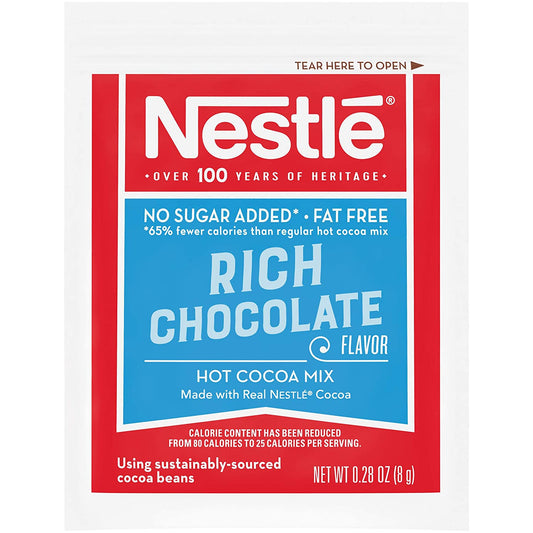 Nestle Hot Chocolate Packets, Hot Cocoa Mix, No Sugar Added and Fat Free, 30 Count (0.28 ounce Each)