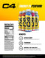 C4 Energy Non-Carbonated Zero Sugar Energy Drink, Pre Workout Drink + Beta Alanine, Fruit Punch, 12 Fl Oz (Pack of 12)