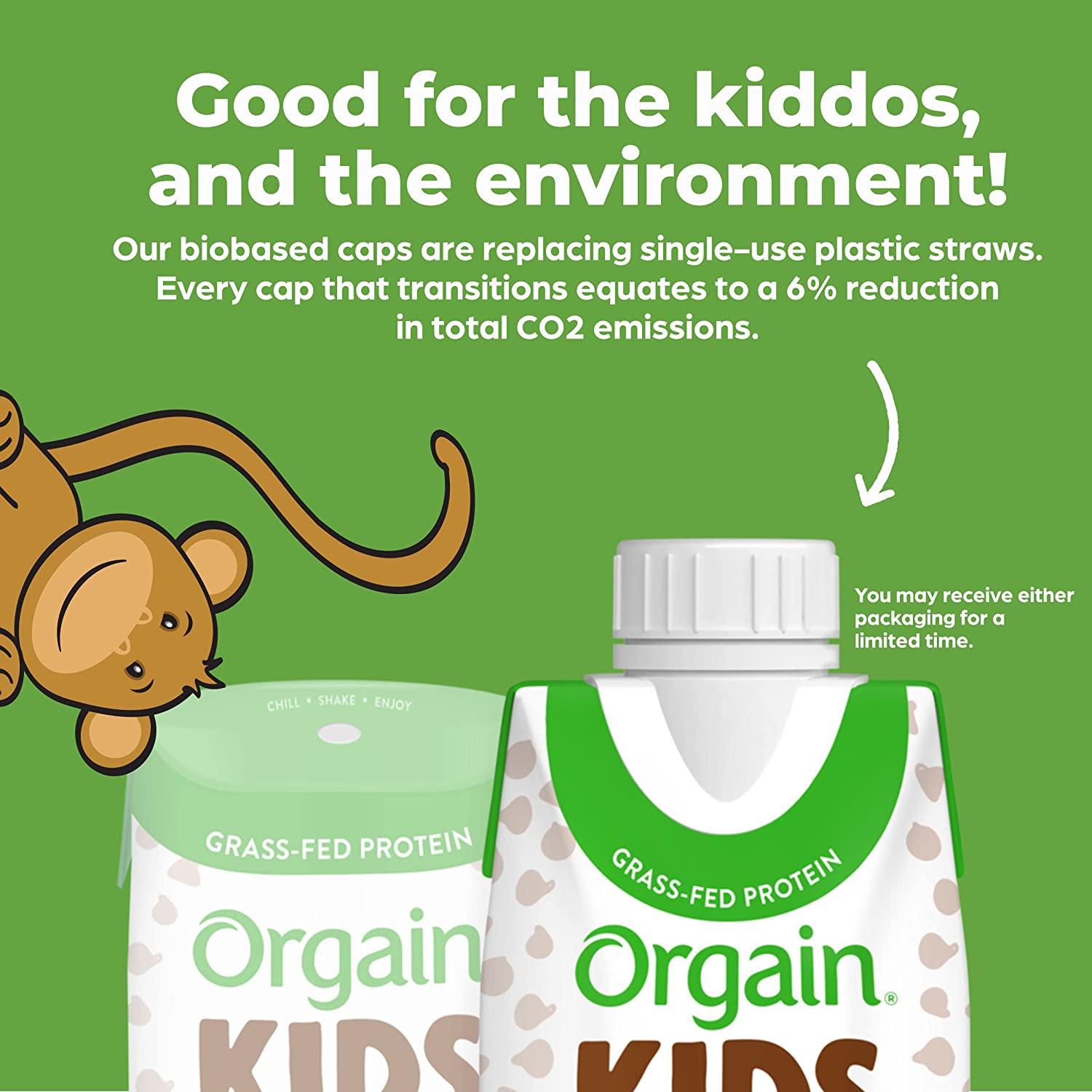 Orgain Kids Plant Protein Nutritional Shake, Organic, Chocolate Flavor - 12 pack, 8 fl oz cartons