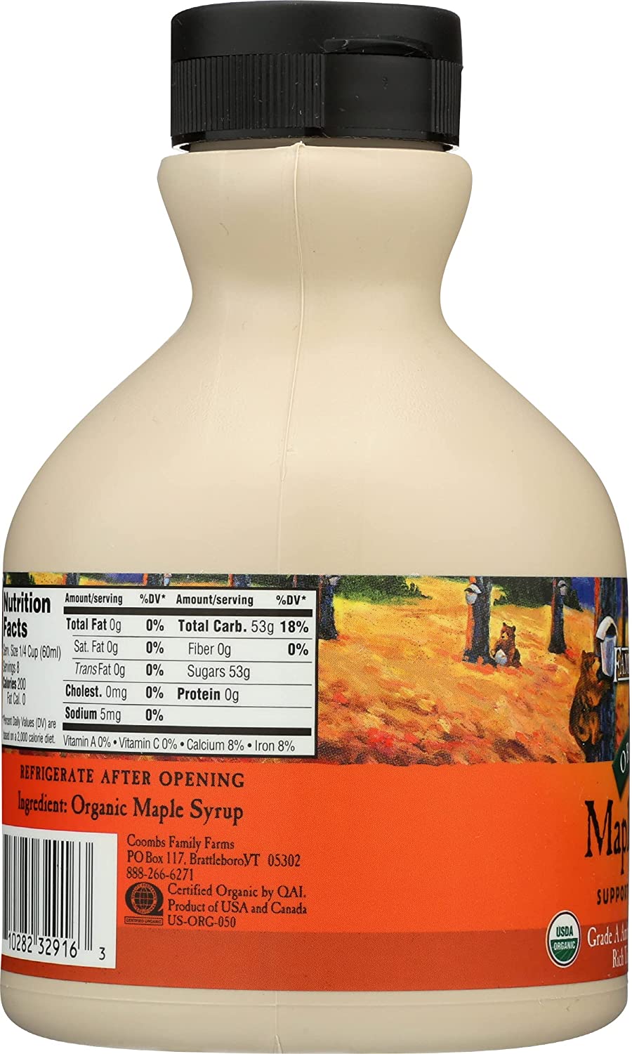 Coombs Family Farms Maple Syrup, Organic Grade A, Dark Color, Robust Taste,  8 Fl Oz