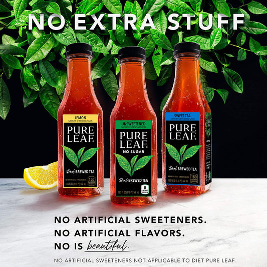 Pure Leaf Iced Tea, Unsweetened Black Tea, 18.5 Oz Bottles (12 Pack)