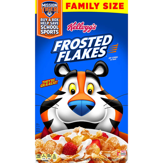 Kellogg's Frosted Flakes Breakfast Cereal, Original, Excellent Source of 7 Vitamins & Minerals, 24 oz Box (3 Boxes)