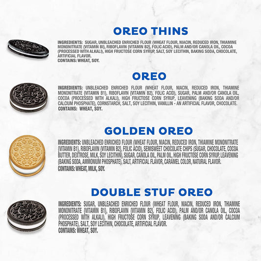 OREO Cookies Variety Pack, OREO Original, OREO Golden, OREO Double Stuf & OREO Thins, 56 Snack Packs