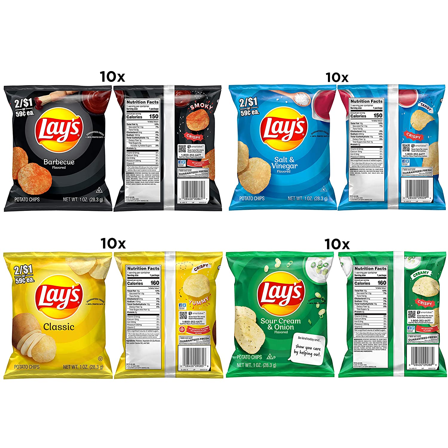 Lay's Potato Chip Variety Pack, 1 Ounce (Pack of 40) – Pete's Grocery &  Gourmet